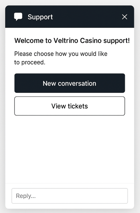 Veltrino Casino tickets system