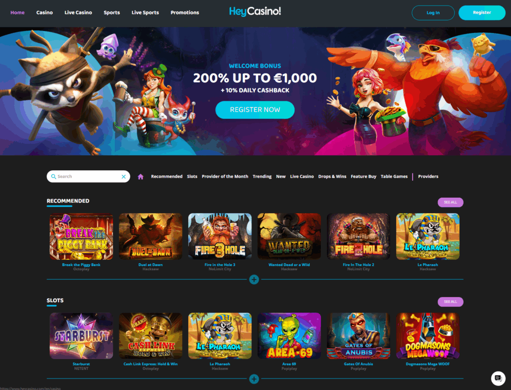 HeyCasino Dashboard